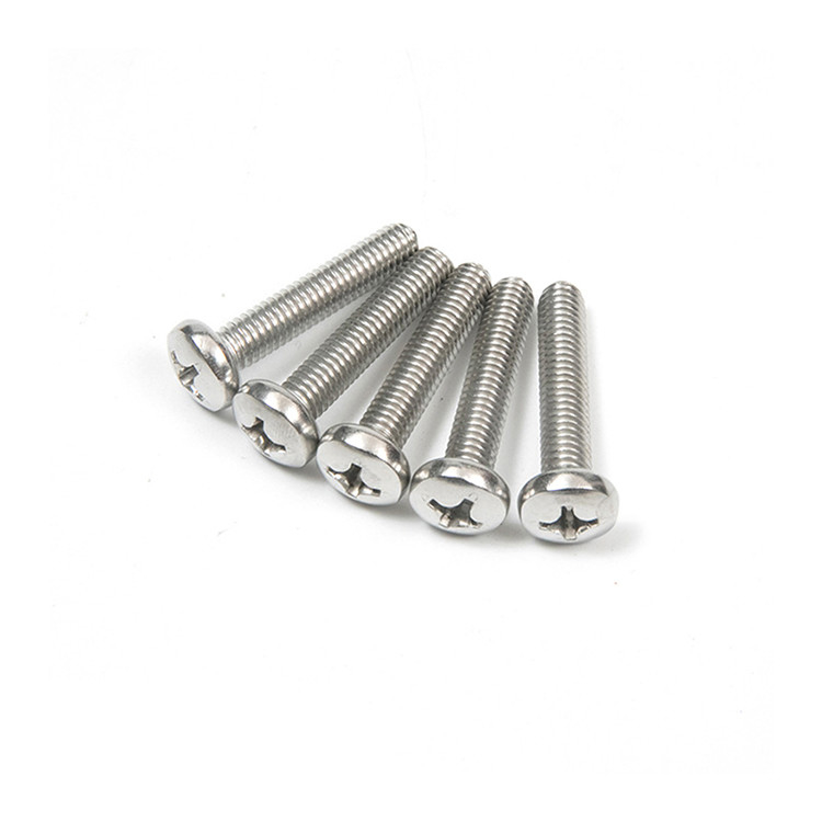 Tipo de fio completo M2 M2.5 M3 M4 M5 M6 M8 GB818 304 Ferro inoxidável Cross Phillips Round Pan Head Bolt Screw