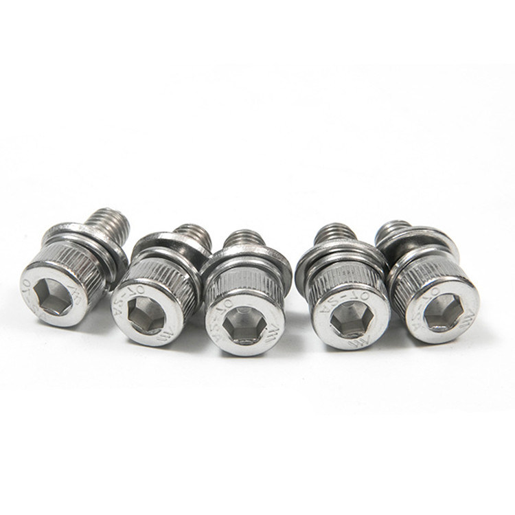 Lavadora de molas de aço inoxidável de acabamento simples com parafuso interno hexagonal